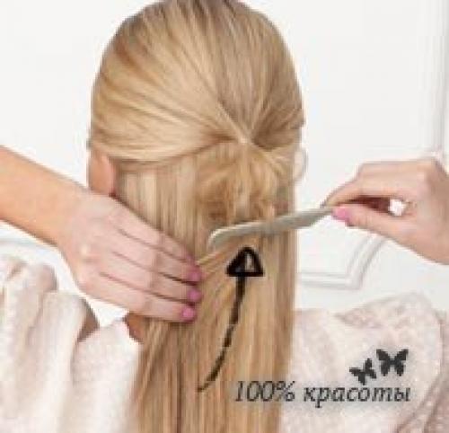 Урок создания супер простой прически с красивым пучком из волос. 03 Урок создания супер простой прически с красивым пучком из волос. 03