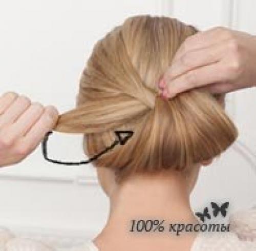 Урок создания супер простой прически с красивым пучком из волос. 05 Урок создания супер простой прически с красивым пучком из волос. 05