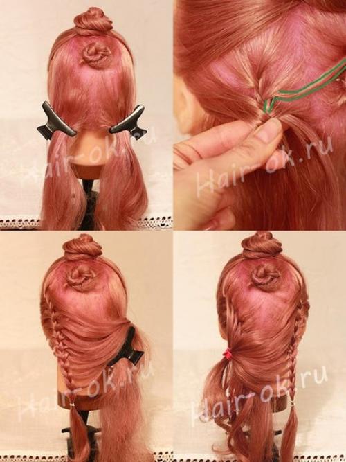 Красивая длинная коса с бантом? 02