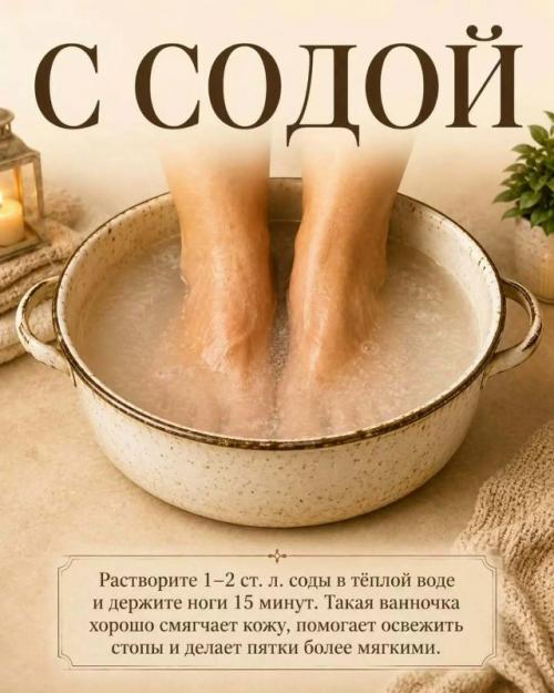 После долгого дня тёплая ванночка для ног - простой способ расслабиться, согреться и привести стопы в порядок. 06
