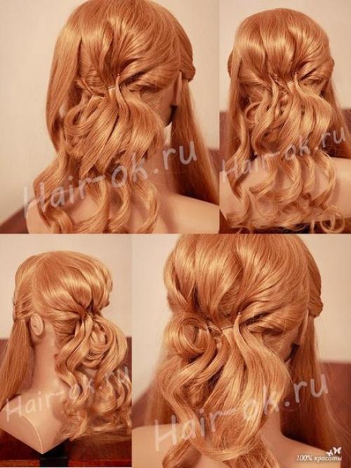 Красивая прическа с маленькой диадемой. 04 Красивая прическа с маленькой диадемой. 04