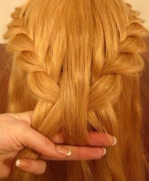 Ажурная прическа. Укладка из трех слоев состоит. 06