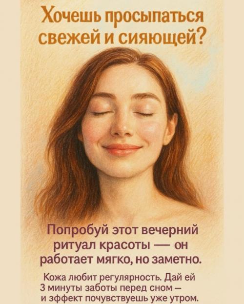 Хочешь просыпаться свежей и сияющей? 
