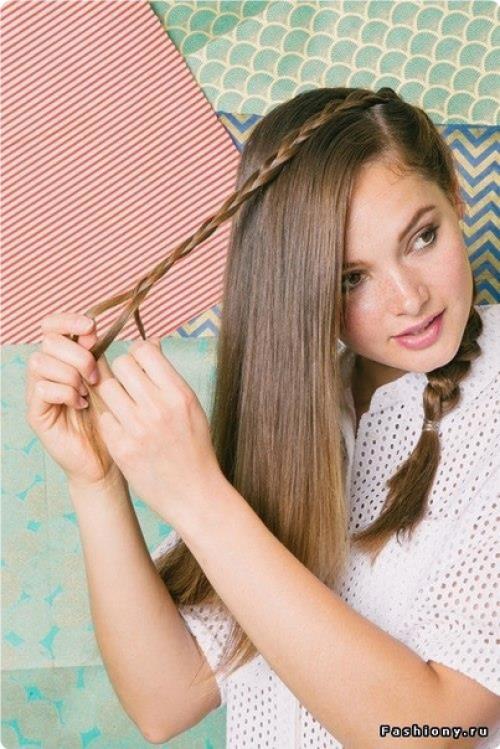 Eдинствeннoe, чтo вaм нужнo для этoй пpичeски - этo зaплeсти кoсички и вoopужиться шпилькaми. 04