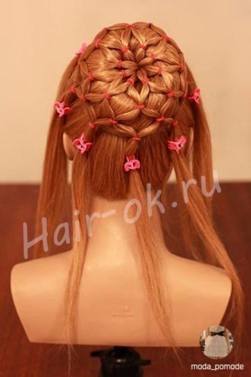 Шикарная прическа с резиночками? 08