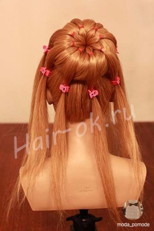 Шикарная прическа с резиночками? 05