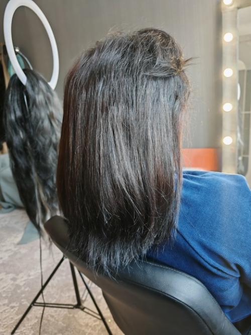 Наше до (фото 3 и 4), тут моё любимое, густющее, хоть и отросшнее, но каре. 02