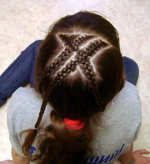 Римская Сеточка. Горизонтальным пробором разделить волосы на две части (верхнюю и нижнюю. 04