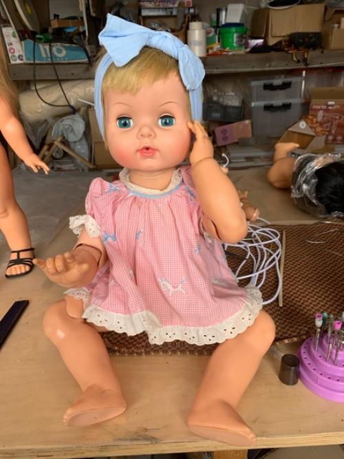 Uneeda Baby Dollikin Doll Posable Multi - Jointed Baby Doll 21 дюйм, начало 60 х. 07