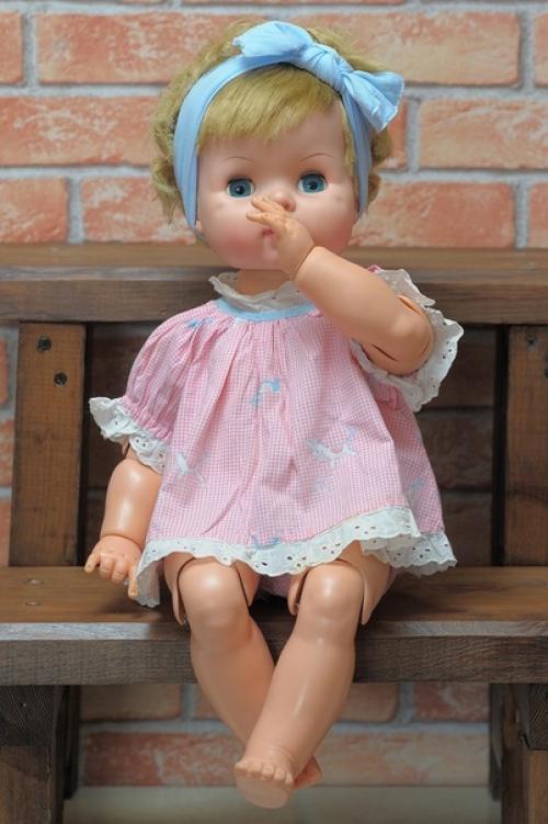 Uneeda Baby Dollikin Doll Posable Multi - Jointed Baby Doll 21 дюйм, начало 60 х. 03
