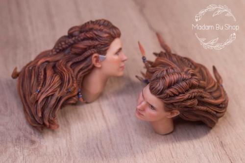 Кастом перерисовка двух голов от статуй Элой из игры Horizon. 05