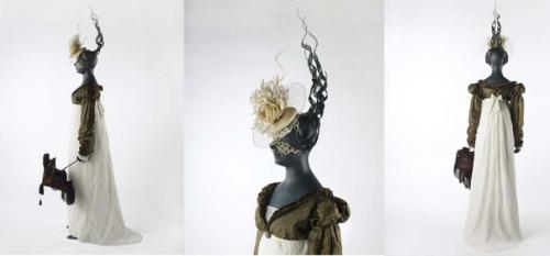 Английская мода 18-19 веков на манекенах в сюрреалистических шляпках. 03