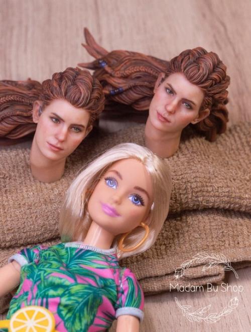 Кастом перерисовка двух голов от статуй Элой из игры Horizon. 07