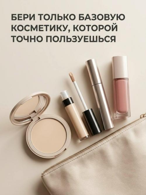 Хорошо собранная косметичка в дорогу помогает не брать лишнего и при этом быстро привести себя в порядок в любой ситуации. 03