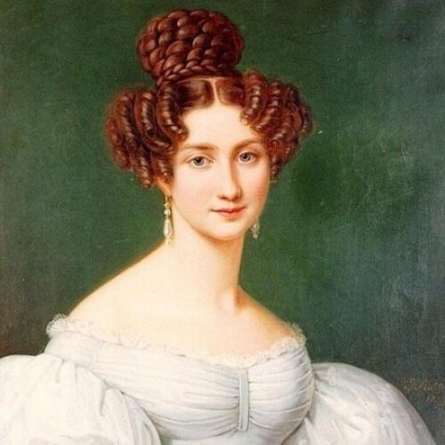 Прически с косами в 1830-х. в то время из кос делали совершенно невероятные конструкции. 06