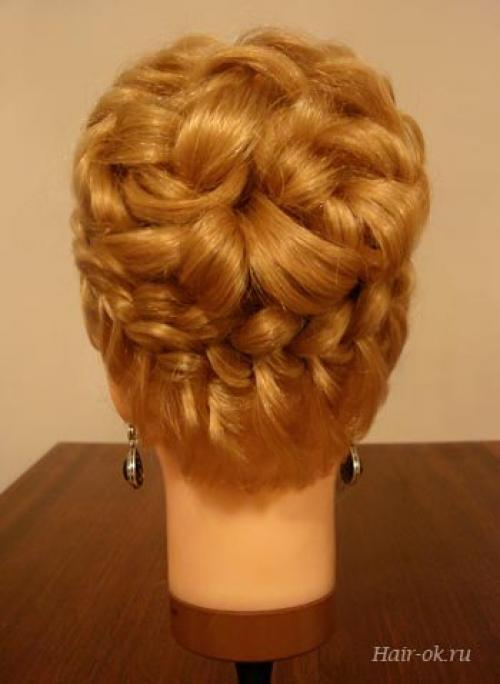 Вечерняя прическа с колоском и буклями. 08 Вечерняя прическа с колоском и буклями. 08