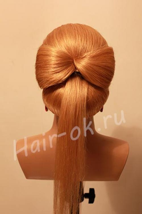 Урок шикарной вечерней прически с бантом. 07