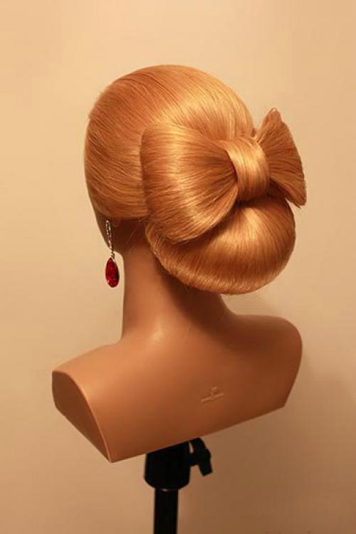 Урок шикарной вечерней прически с бантом. 04