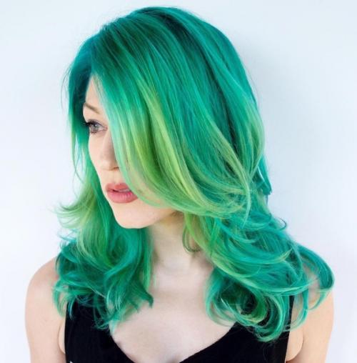 Бирюзовые волосы - новое модное окрашивание волос 2021. 01