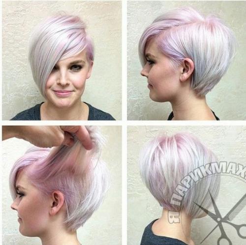 Асимметричные короткие стрижки креативное окрашивание? 02