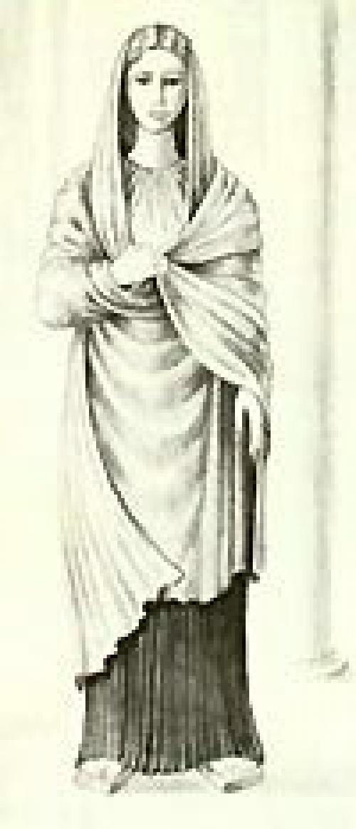 Женский костюм.  Драпировка составляла основу римского женского костюма вплоть до III - IV вв. 01