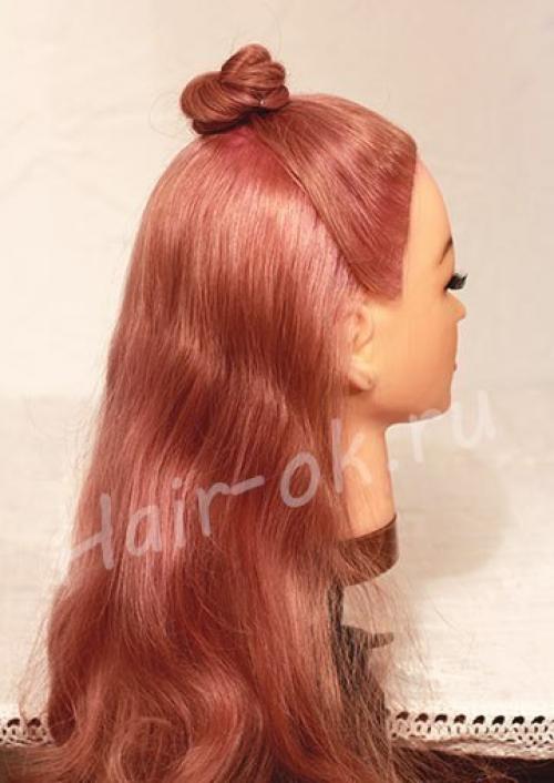 Красивая длинная коса с бантом. 01