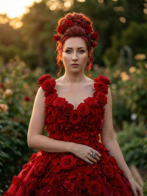 Промпт: ультра - реалистичное фото, кинематографичный кадр, 3: 4. красивая девушка стоит в величественной позе в центре ботанического сада. 01