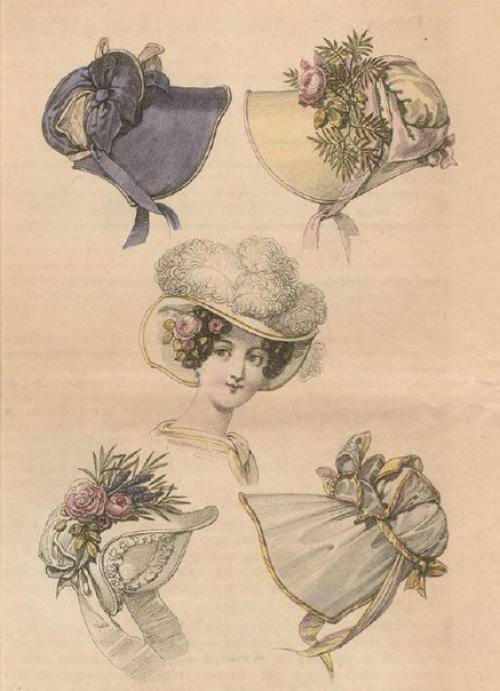 Шляпки эпохи романтизма были под стать названию периода - большие, широкополые, украшенные перьями, лентами и бантами. 05