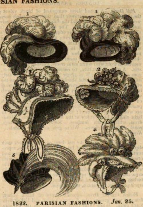 Шляпки эпохи романтизма были под стать названию периода - большие, широкополые, украшенные перьями, лентами и бантами. 04