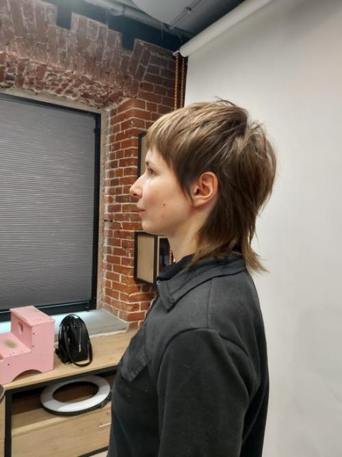 Иногда чего то хочется подстричь, такое модное, даже, остромодное, и не хочется затрачивать много времени на укладку. 06