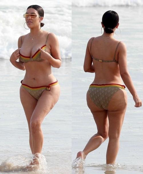 Фигура Ким кардашьян от папарацци, которые она сама заказала и реальное состояние её ягодиц на фото в карусели. 03