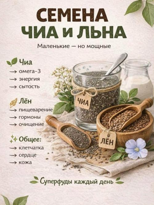 Емена чиа и льна - полезно?  