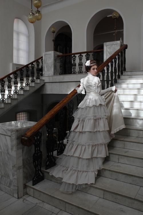 Лен, муслин, кружева, жемчуг, месяц стараний - и получилось платье начала 19 века. 04