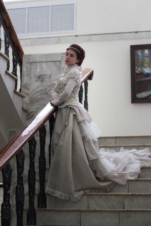 Лен, муслин, кружева, жемчуг, месяц стараний - и получилось платье начала 19 века. 03
