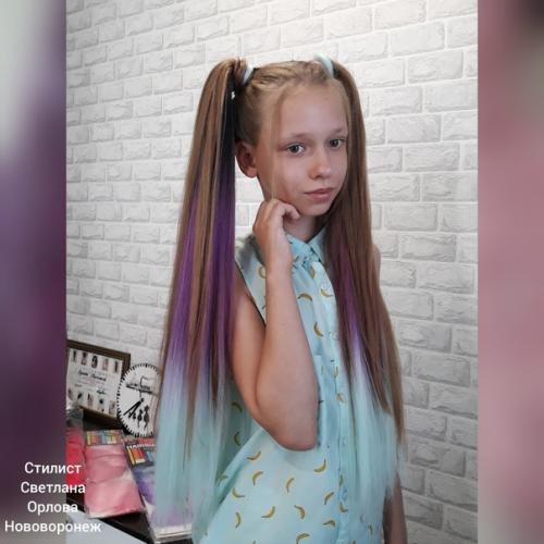 Интереснее всего канекалон смотрится в сочетании несложных причесок это хвостики, косы, гульки и т. д. 02