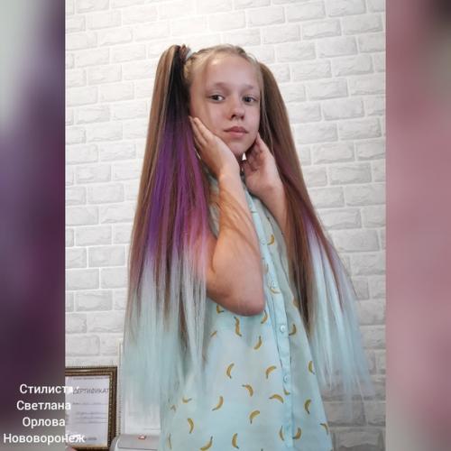 Интереснее всего канекалон смотрится в сочетании несложных причесок это хвостики, косы, гульки и т. д. 01