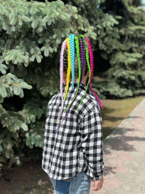 Боксерские косы и другие виды причесок с канекалона уход. 05