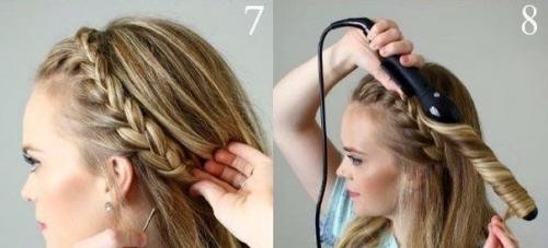 Повседневная прическа.  Ободок - коса! 04