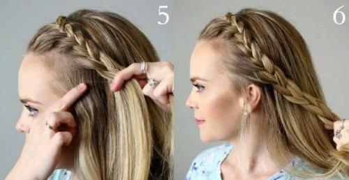 Повседневная прическа.  Ободок - коса! 03