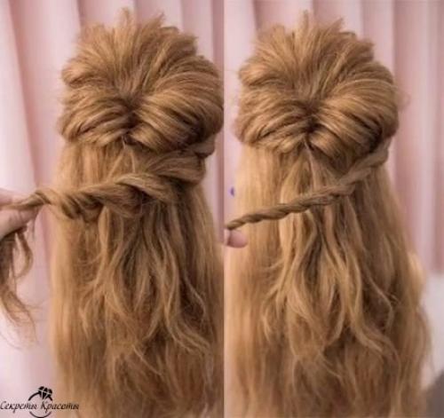 Вечерняя прическа на длинные волосы? 02