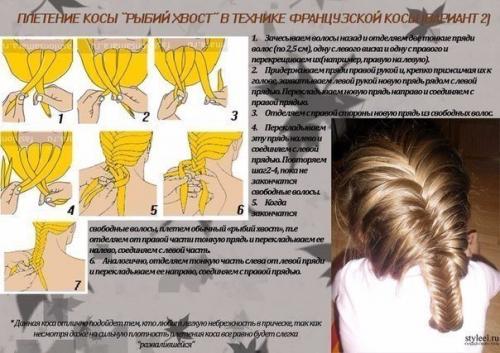 Схемы плетения красивых причесок на любой случай жизни! 07